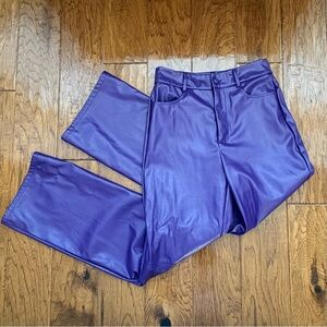 SHEIN Purple Faux Leather Pants
